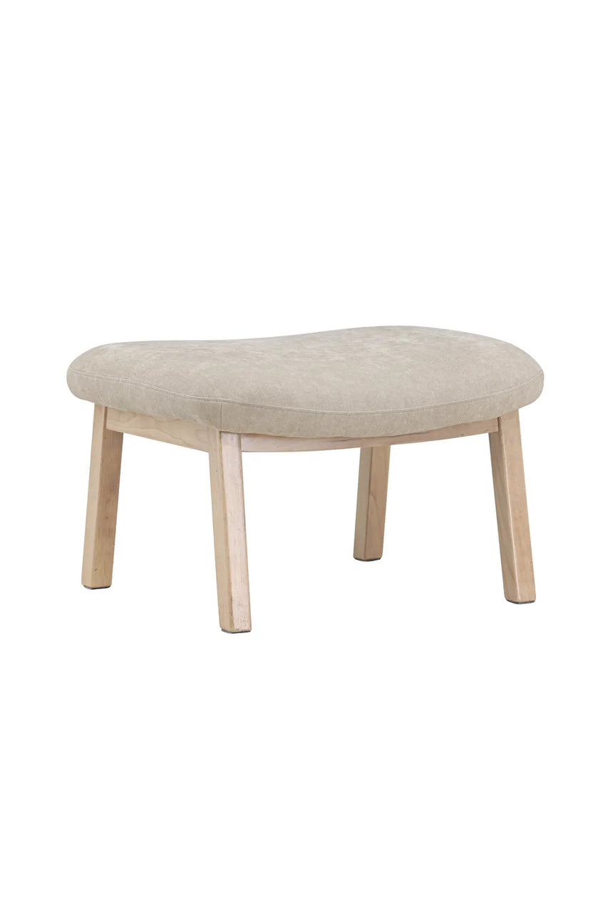 Pouf Rile aus Gummiholz in tünchenfarbenem Beige von Venture Home – Bild 3