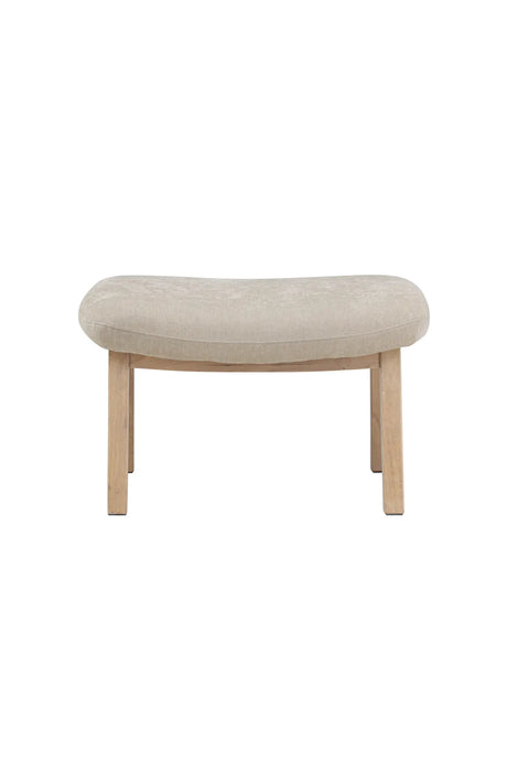 Pouf Rile aus Gummiholz in tünchenfarbenem Beige von Venture Home – Bild 4