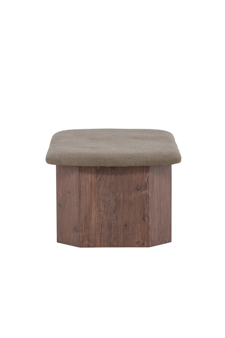 Pouf Todd mokkafarbend von Venture Home – Bild 4