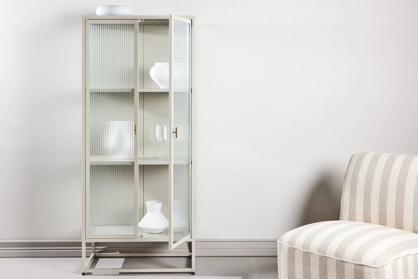 Regal Garis aus Stahl mit Glas in beige, 40x70x160 cm von Venture Home – Bild 33