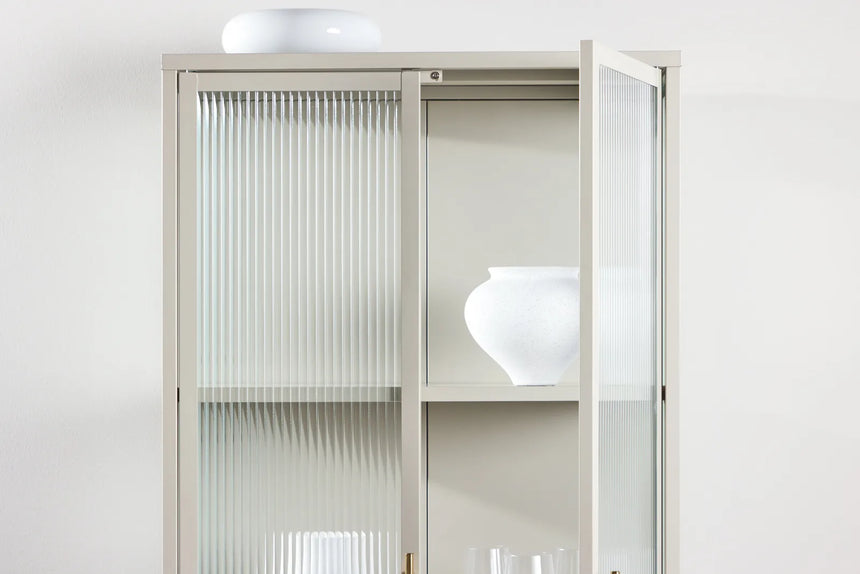 Regal Garis aus Stahl mit Glas in beige, 40x70x160 cm von Venture Home – Bild 34