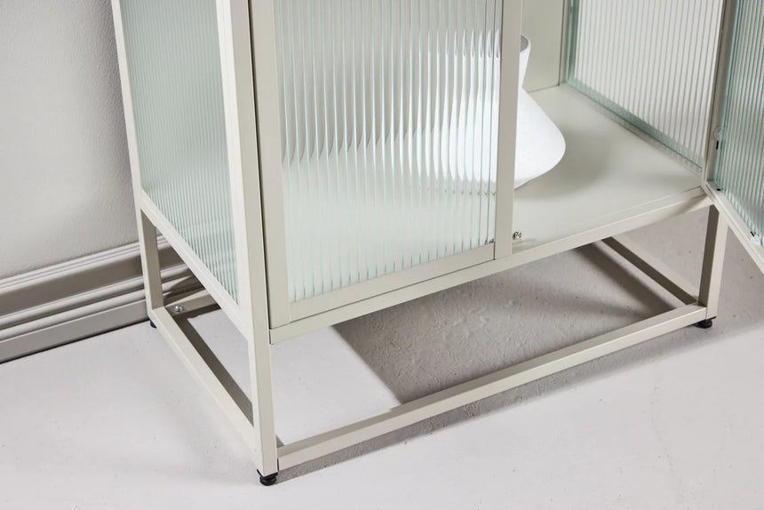 Regal Garis aus Stahl mit Glas in beige, 40x70x160 cm von Venture Home – Bild 36