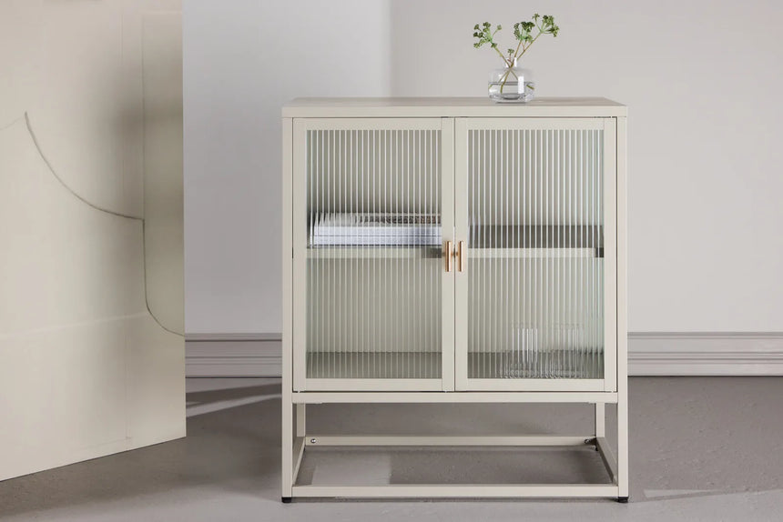 Regal Garis aus Stahl mit Glas in beige, 40x70x80 cm von Venture Home – Bild 30