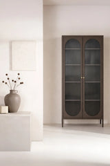 Regal Lima aus Stahl mit Glas in braun, 80x35x180 cm von Venture Home – Bild 2