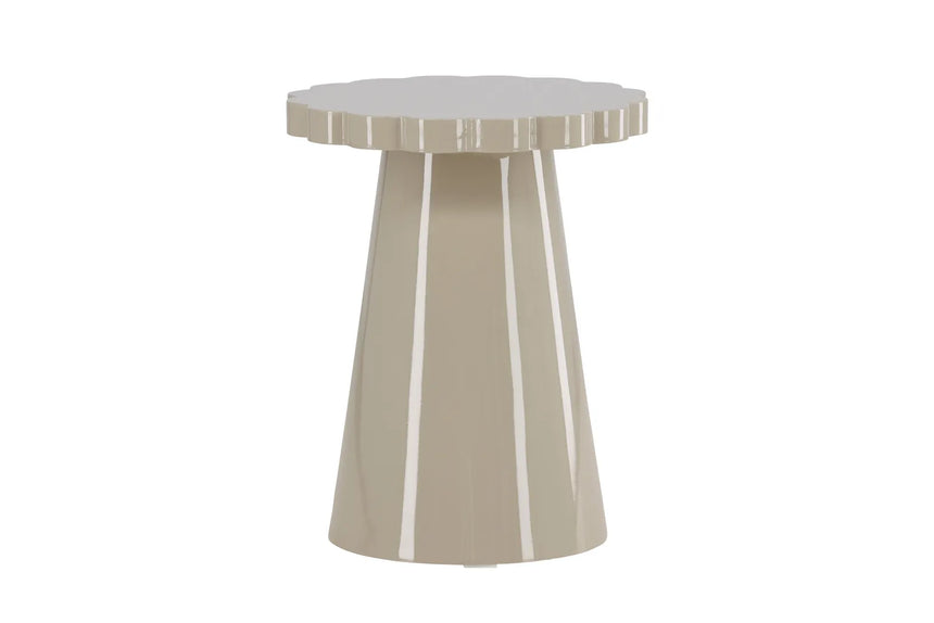 Runder Beistelltisch Krull in glänzendem beige ⌀45 von Venture Home – Bild 18