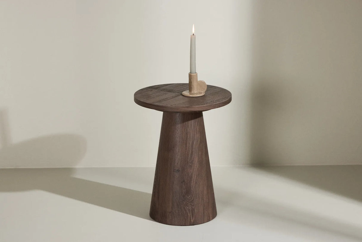 Runder Beistelltisch Lanzo mit braunen Mokkalook ⌀35 von Venture Home – Bild 28