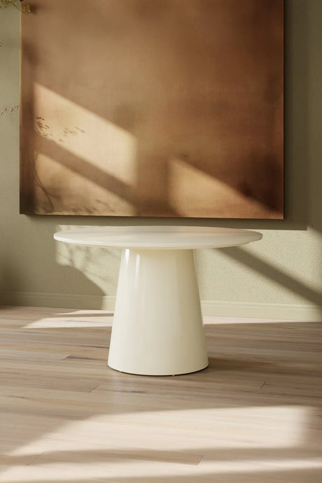 Runder Esstisch Lanzo in glänzendem beige ø120 von Venture Home – Bild 2