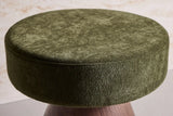 Runder Pouf mit mokkafarbenen Bein und dunkelgrünem Sitz ⌀48 von Venture Home – Bild 30