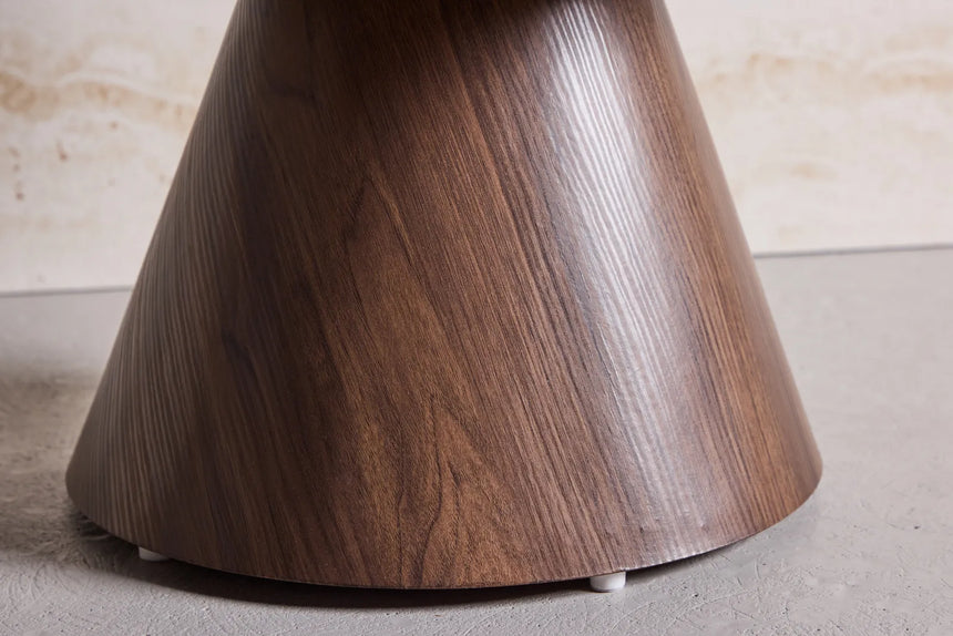 Runder Pouf mit mokkafarbenen Bein und dunkelgrünem Sitz ⌀48 von Venture Home – Bild 31
