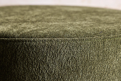 Runder Pouf mit mokkafarbenen Bein und dunkelgrünem Sitz ⌀48 von Venture Home – Bild 32