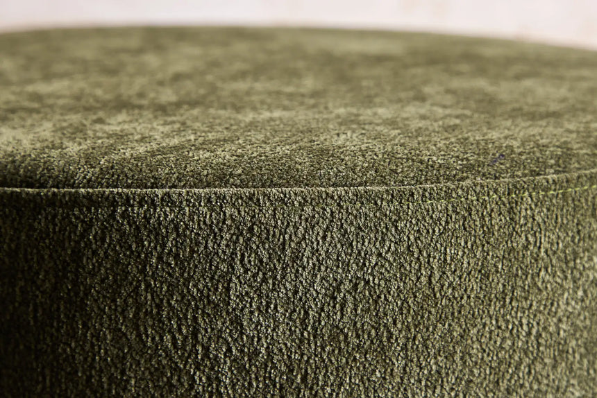 Runder Pouf mit mokkafarbenen Bein und dunkelgrünem Sitz ⌀48 von Venture Home – Bild 32