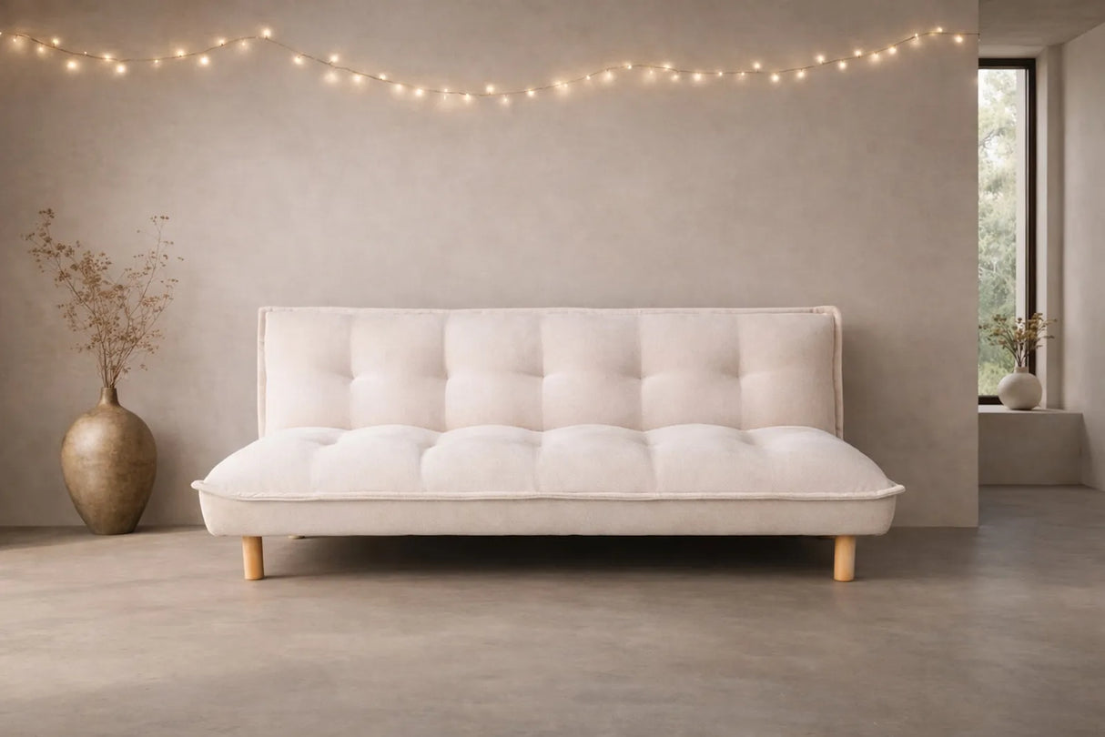 Schlafsofa Gertrud aus beigefarbenen Cord, 85x182x85 cm von Venture Home – Bild 4