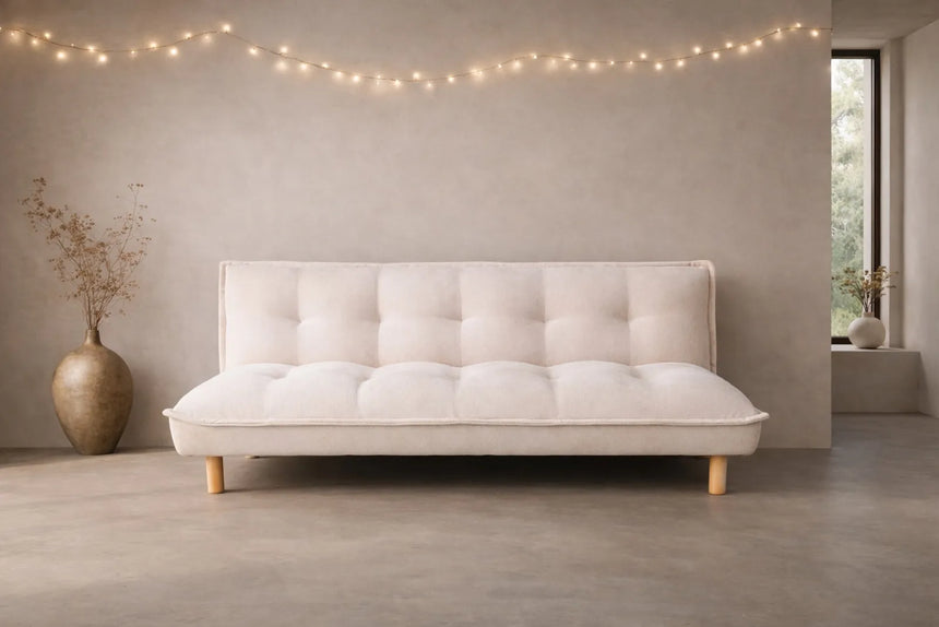Schlafsofa Gertrud aus beigefarbenen Cord, 85x182x85 cm von Venture Home – Bild 4