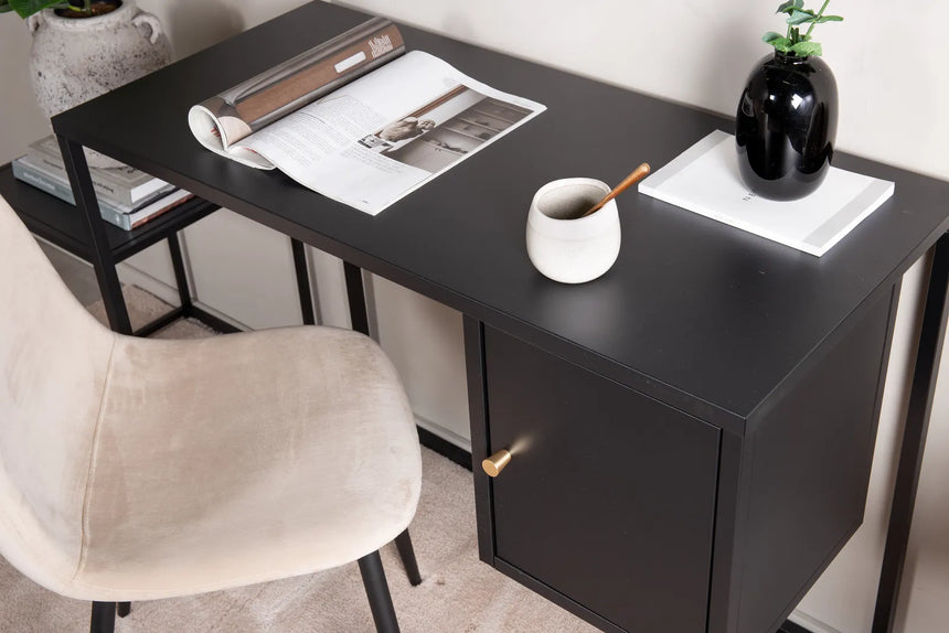 Schreibtisch Bakal aus Stahl in schwarz, 45x95x50 cm von Venture Home – Bild 7