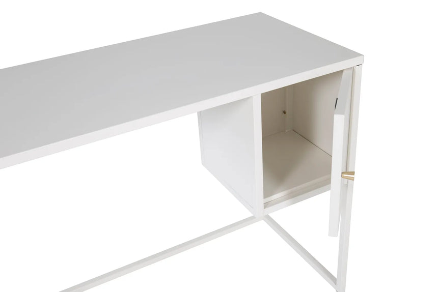Schreibttisch Bakal aus Stahl in weiß, 45x95x50 cm von Venture Home – Bild 3