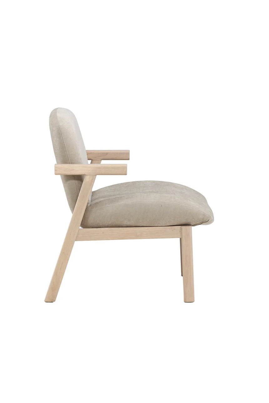 Sessel Rile aus Gummiholz in tünchenfarbenem Beige von Venture Home – Bild 1