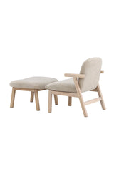 Sessel Rile aus Gummiholz mit Pouf in tünchenfarbenem Beige von Venture Home – Bild 5