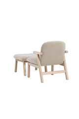 Sessel Rile aus Gummiholz mit Pouf in tünchenfarbenem Beige von Venture Home – Bild 6