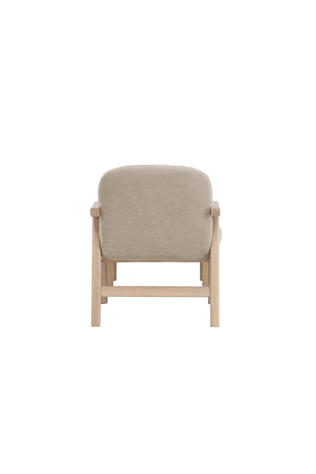 Sessel Rile aus Gummiholz mit Pouf in tünchenfarbenem Beige von Venture Home – Bild 7