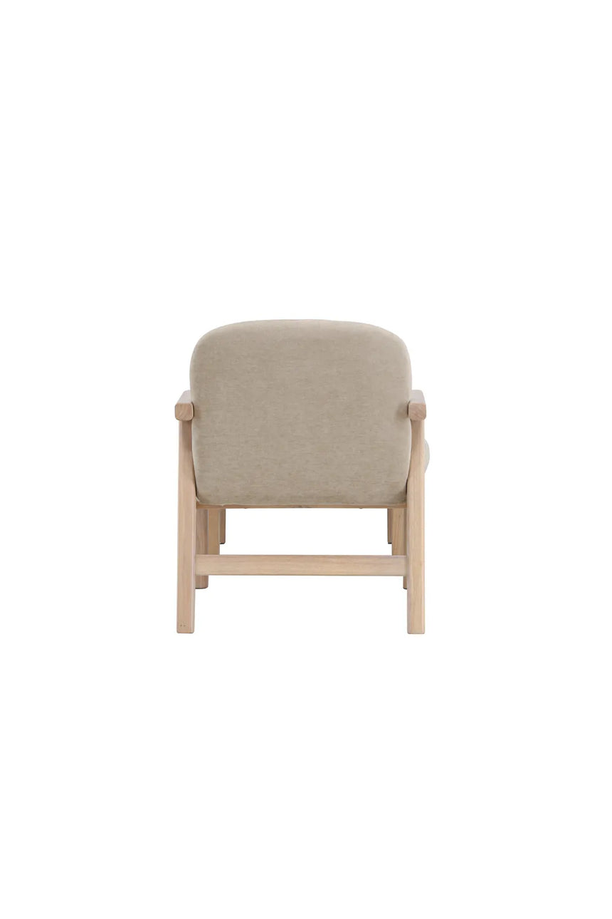 Sessel Rile aus Gummiholz mit Pouf in tünchenfarbenem Beige von Venture Home – Bild 7