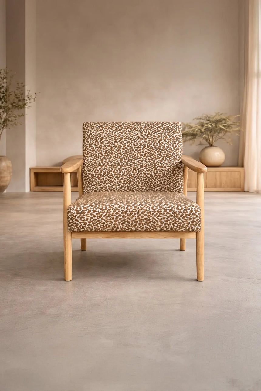 Sessel Runbert aus Gummiholz mit braunem Polsterbezug von Venture Home – Bild 3