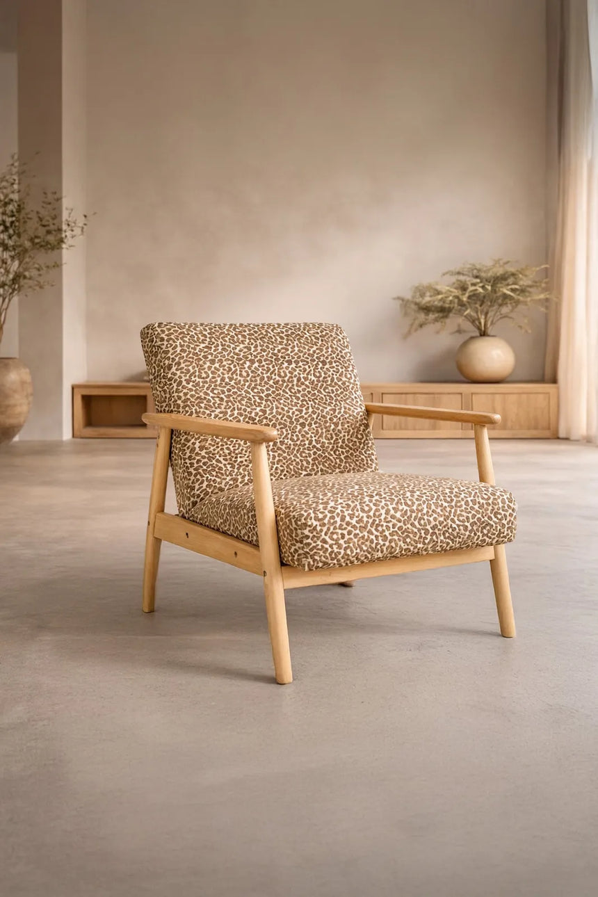 Sessel Runbert aus Gummiholz mit braunem Polsterbezug von Venture Home – Bild 4