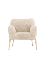 Sessel Zenzi mit beigem Kunstfell von Venture Home – Bild 1