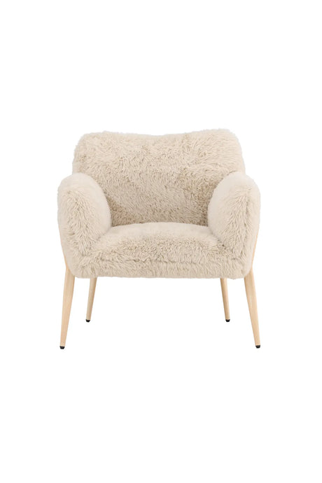 Sessel Zenzi mit beigem Kunstfell von Venture Home – Bild 1