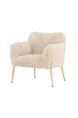 Sessel Zenzi mit beigem Kunstfell von Venture Home – Bild 2