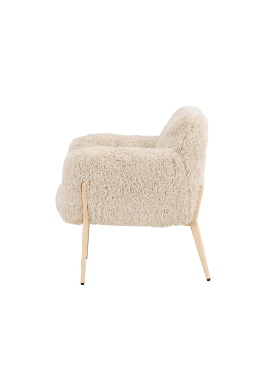Sessel Zenzi mit beigem Kunstfell von Venture Home – Bild 4