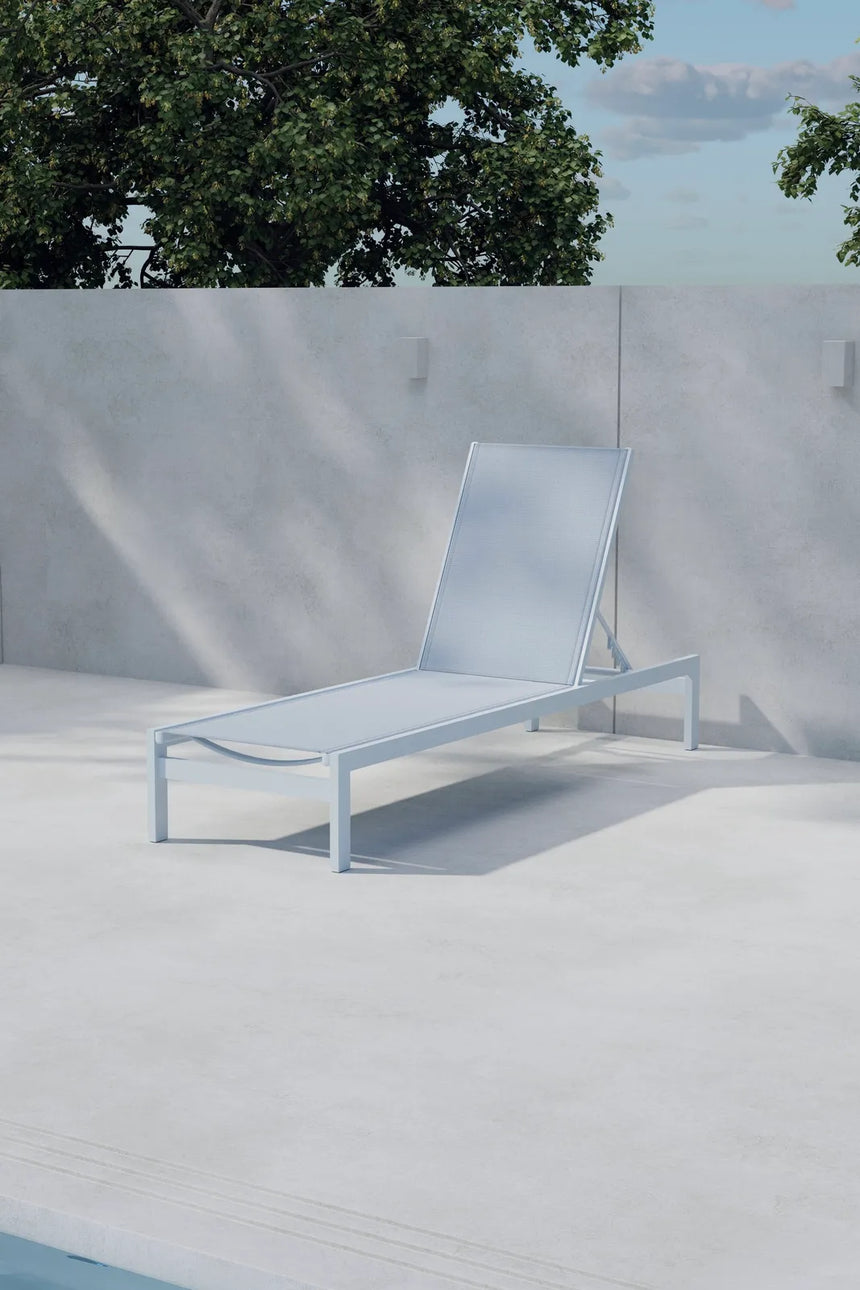 Sonnenliege Copacabana aus Textilene und Aluminium in Hellblau von Venture Home – Bild 4
