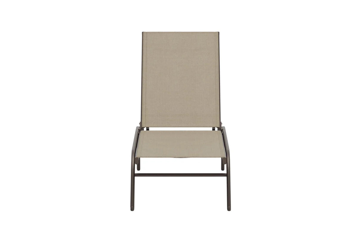 Sonnenliege Kastos aus Stahl und Textilene in Beige/Braun, 190×58x94 cm von Venture Home – Bild 5