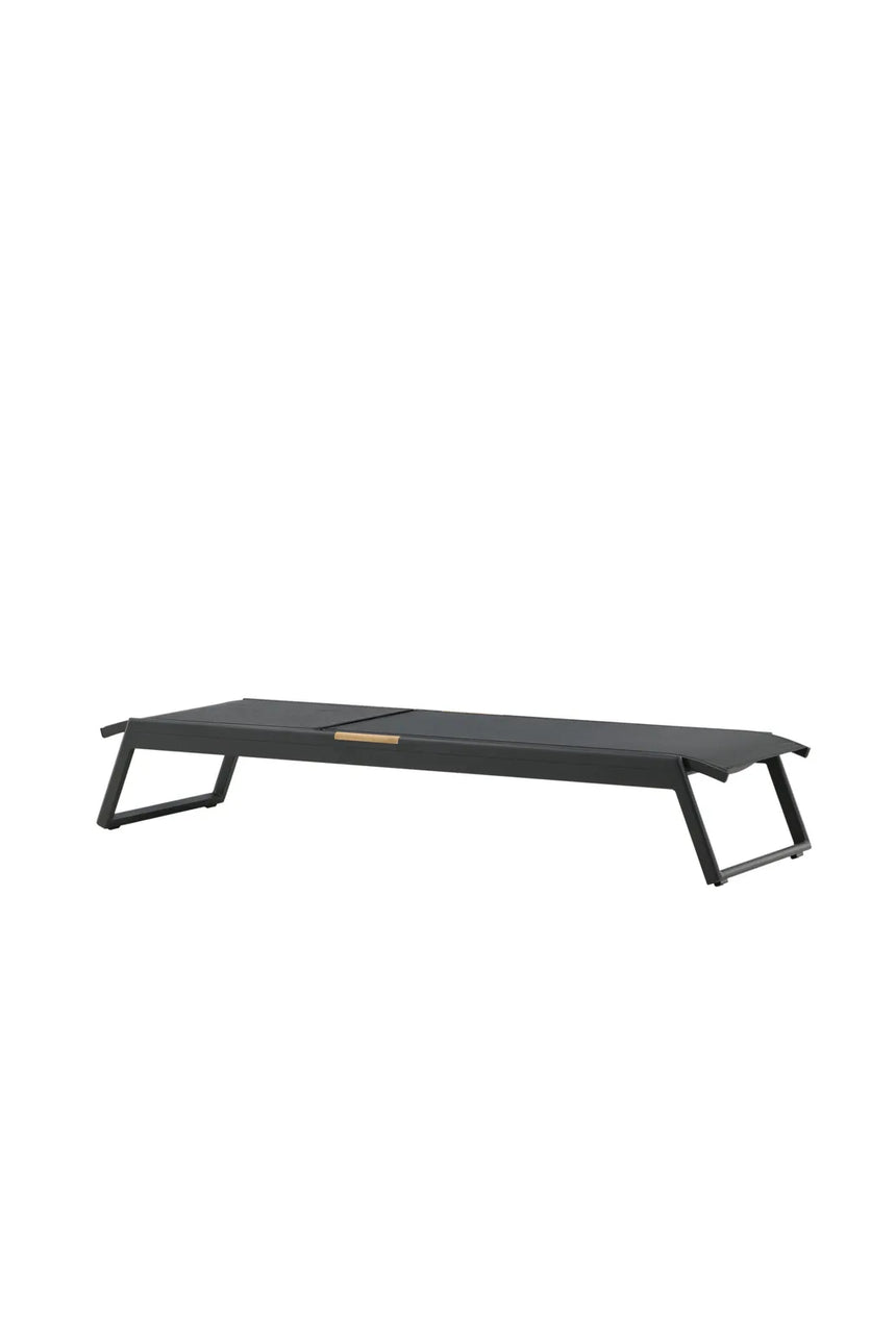 Sonnenliege Mexico aus Aluminium und Teak in Schwarz, 2er-Set von Venture Home – Bild 2