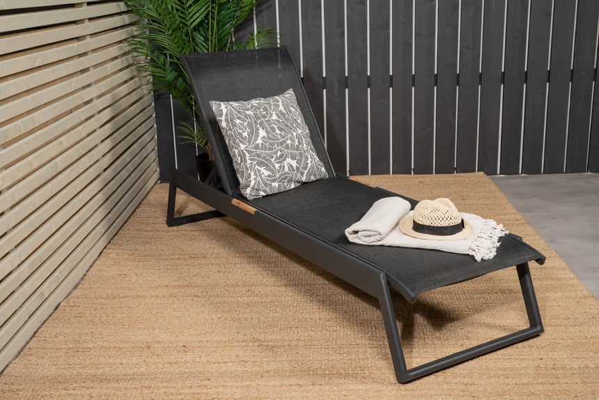 Sonnenliege Mexico aus Aluminium und Teak in Schwarz, 2er-Set von Venture Home – Bild 33