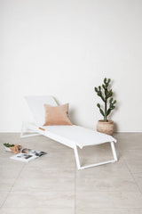 Sonnenliege Mexico aus Aluminium und Teak in Weiss, 2er Set von Venture Home – Bild 18
