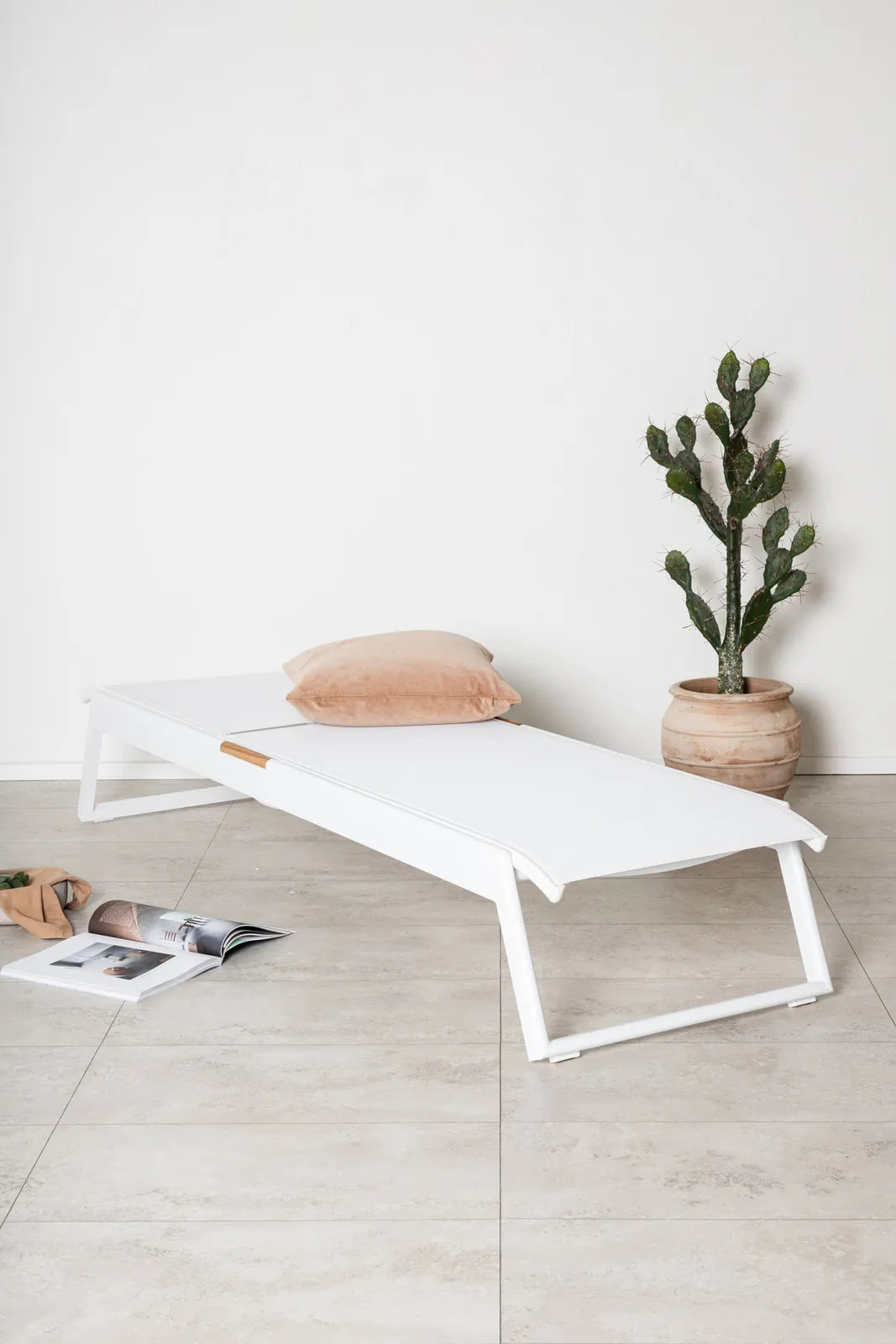 Sonnenliege Mexico aus Aluminium und Teak in Weiss, 2er Set von Venture Home – Bild 19