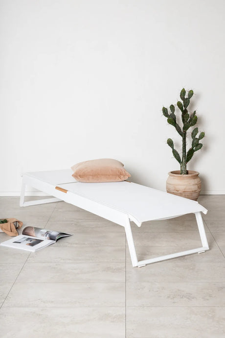 Sonnenliege Mexico aus Aluminium und Teak in Weiss, 2er Set von Venture Home – Bild 19