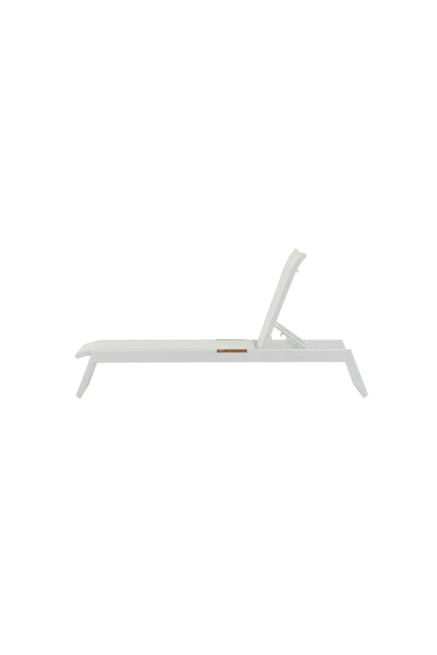 Sonnenliege Mexico aus Aluminium und Teak in Weiss, 2er Set von Venture Home – Bild 4
