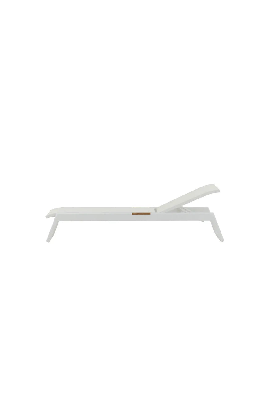 Sonnenliege Mexico aus Aluminium und Teak in Weiss, 2er Set von Venture Home – Bild 7