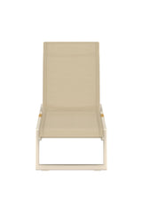 Sonnenliege Mexico aus Textilene, Aluminium und Teak in Beige, 2er-Set von Venture Home – Bild 1