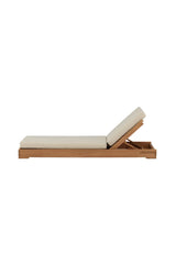 Sonnenliege Sunbed aus Teak mit beigem Kissen, 200×70×14 cm von Venture Home – Bild 14