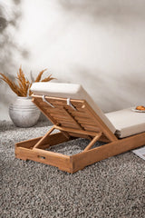 Sonnenliege Sunbed aus Teak mit beigem Kissen, 200×70×14 cm von Venture Home – Bild 18