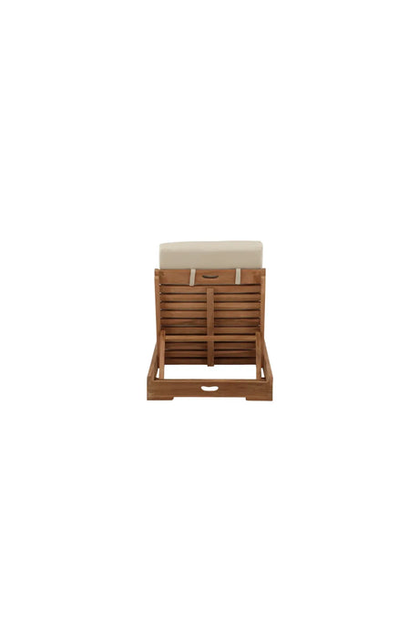 Sonnenliege Sunbed aus Teak mit beigem Kissen, 200×70×14 cm von Venture Home – Bild 4