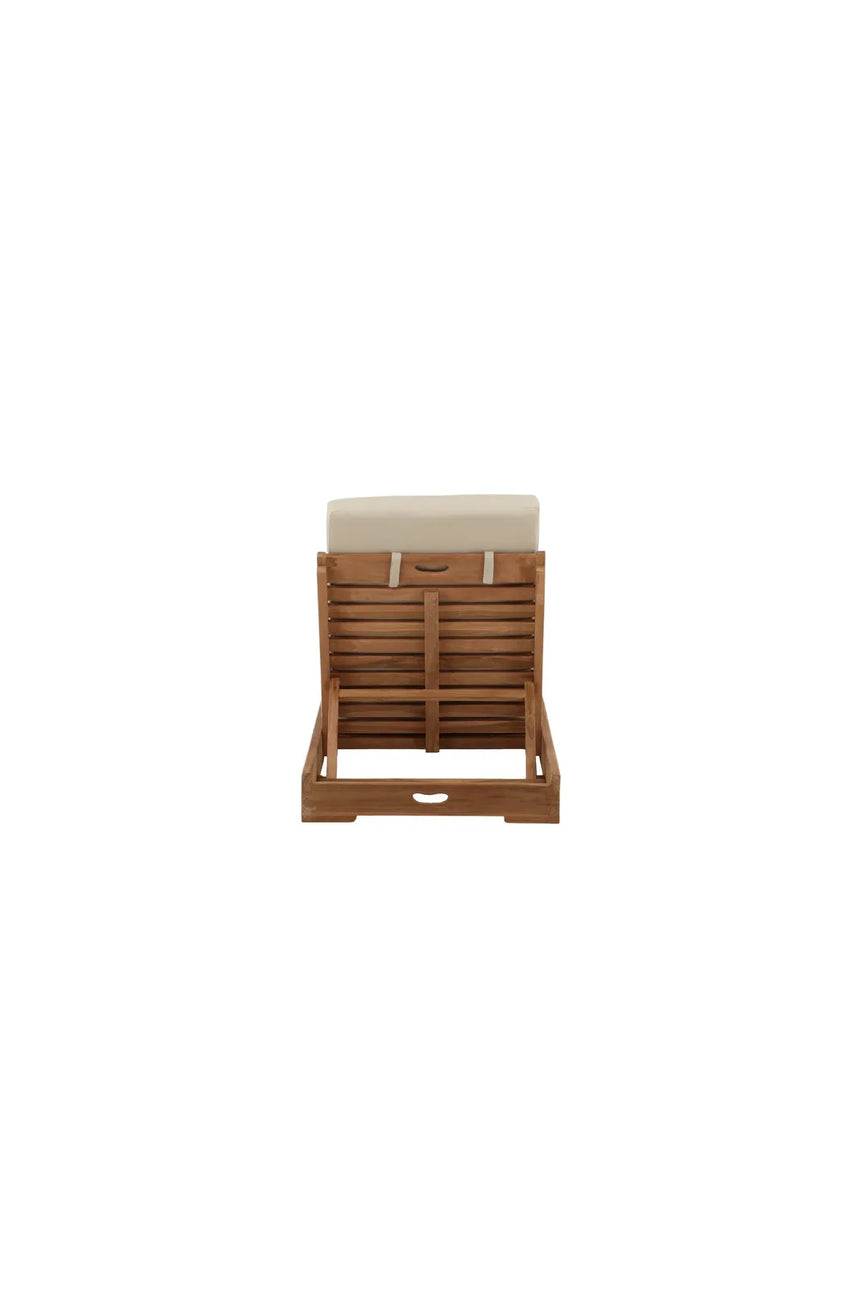 Sonnenliege Sunbed aus Teak mit beigem Kissen, 200×70×14 cm von Venture Home – Bild 4