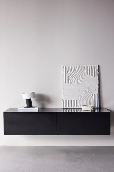 TV-Schrank Fristad mit schwarz glänzender Lackmalerei, 45x160x35 cm von Venture Home – Bild 13