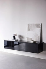 TV-Schrank Fristad mit schwarz glänzender Lackmalerei, 45x160x35 cm von Venture Home – Bild 14