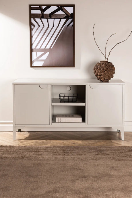 TV-Schrank aus Stahl in beige, 40x120x63 cm von Venture Home – Bild 14