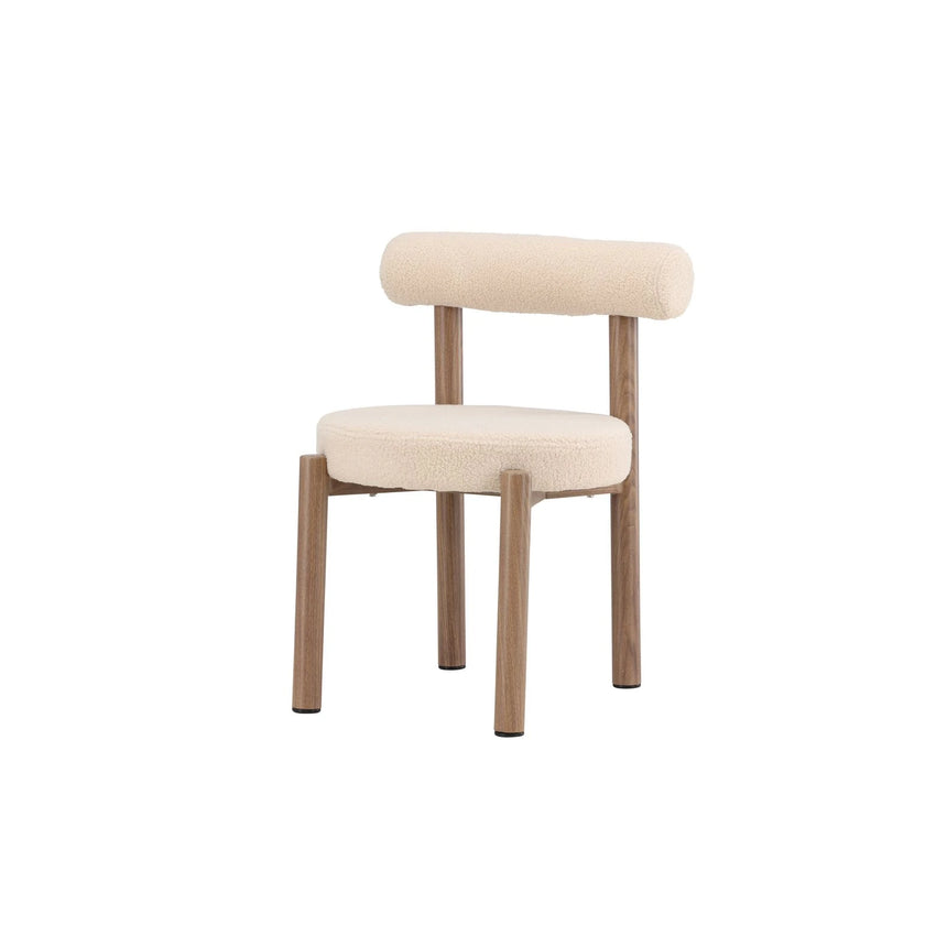 Tillo Esszimmerstuhl Stahl mit Holzoptik 3D Papier / Weiß Boucle von Venture Home – Produktbild 8