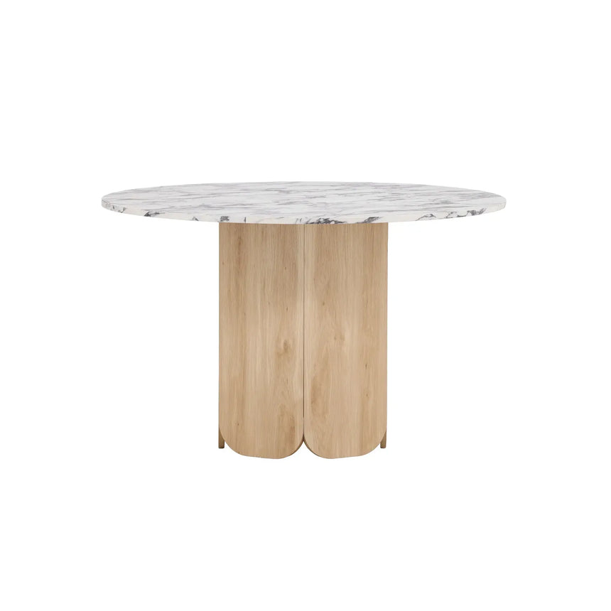 Tekla Runder Esstisch MDF mit 3D-Papier 120x75 cm - ZEN ZONE Furniture