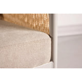 Louie Lounge Stuhl - Beige Stahlrahmen / Seil Beige Leinenstoff